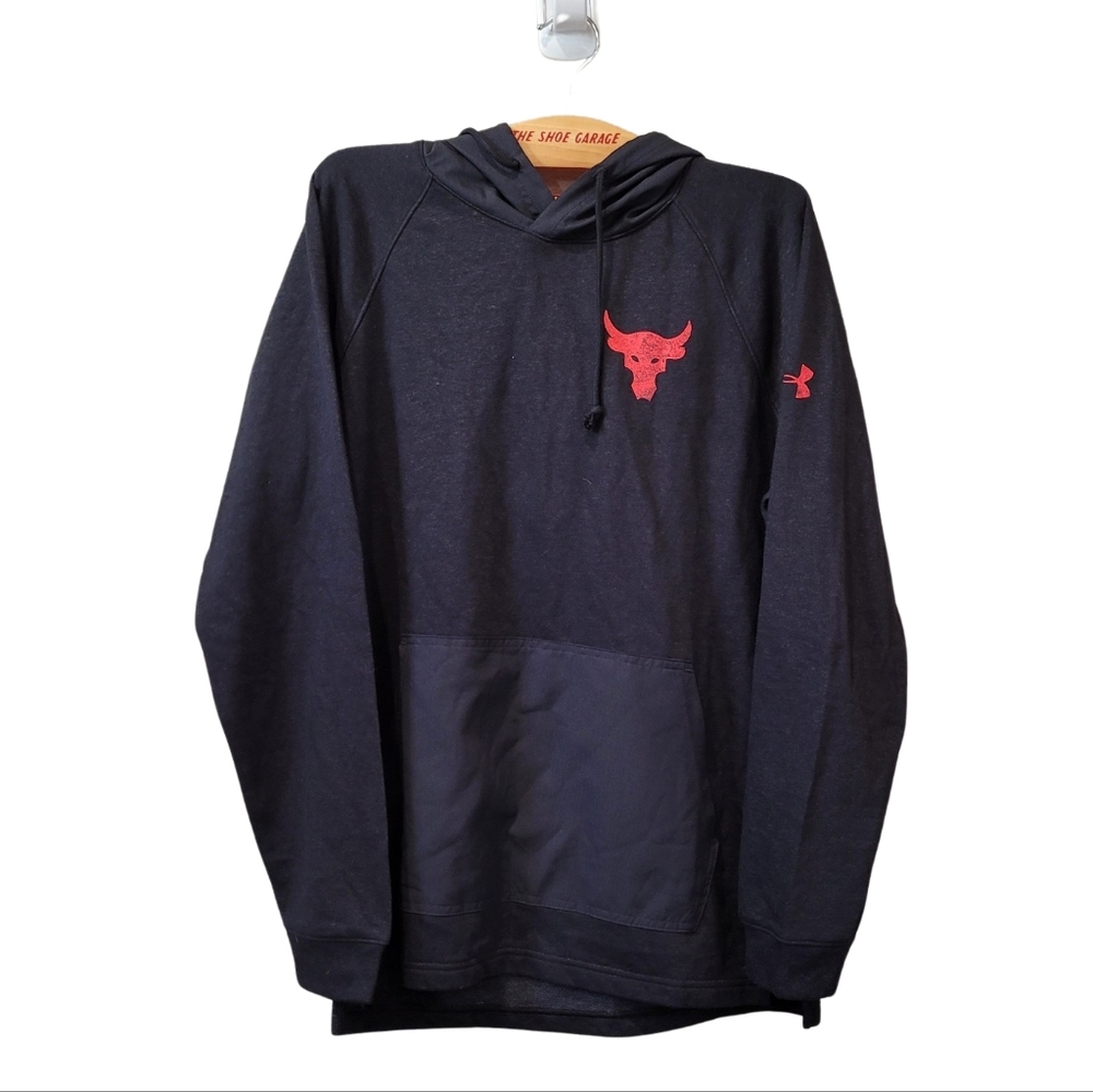 Under Armour Project Rock Terry Hoodie, Black and Red, Multiple Sizes